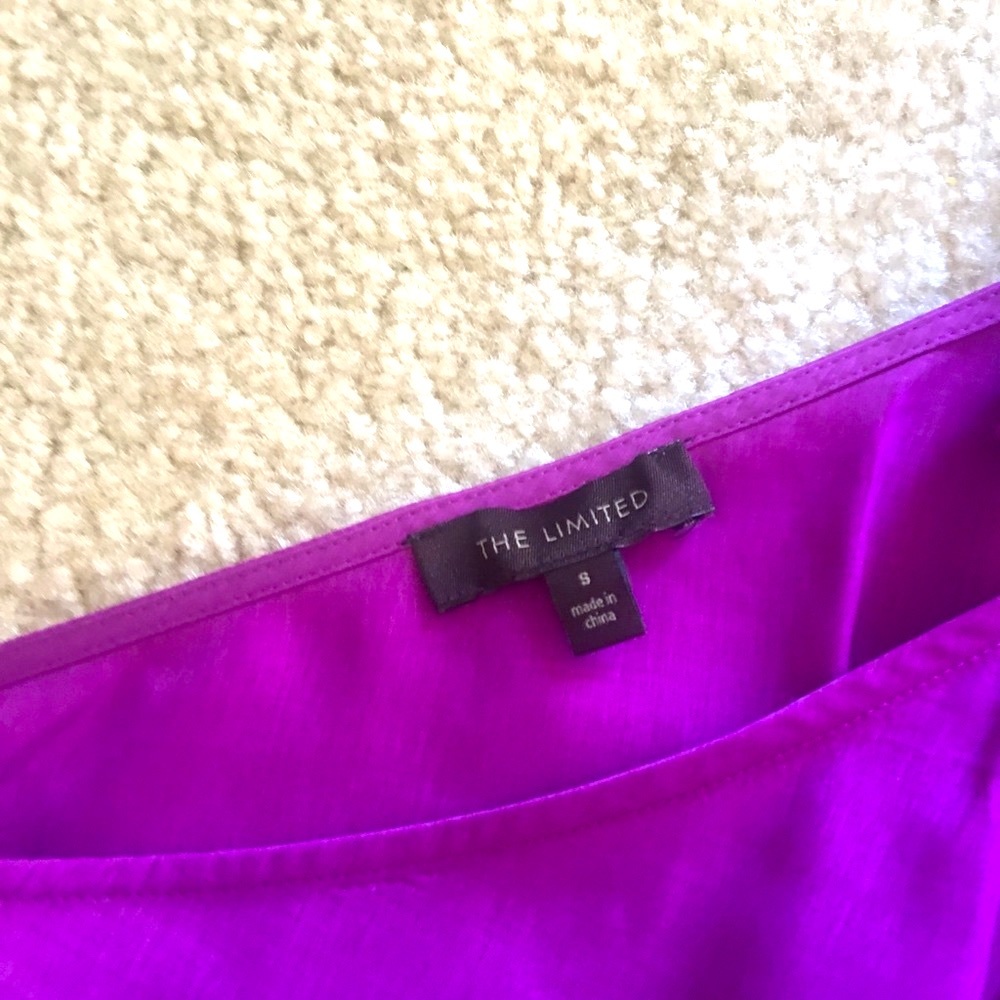 One shoulder purple top blouse size S - Picture 5 of 6